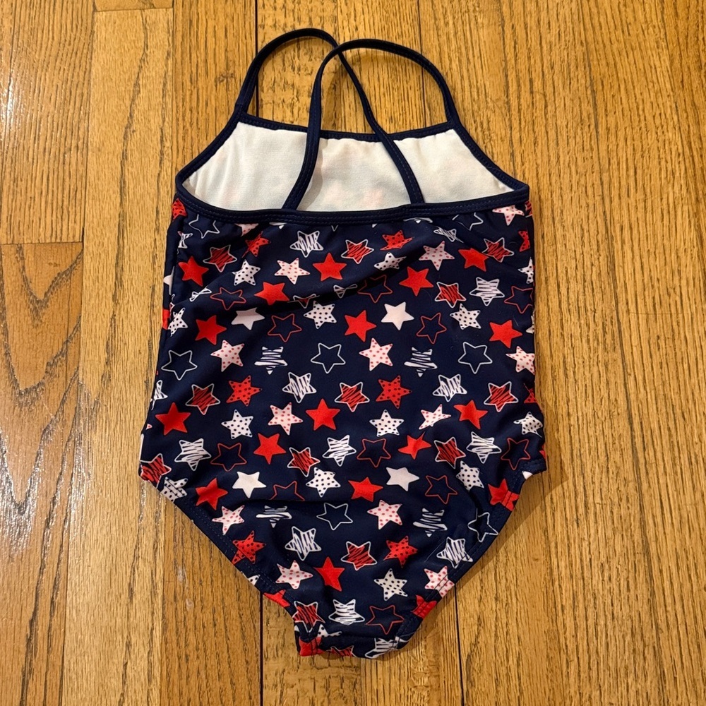 Healthtex Navy Starry Kids One Piece Swimsuit 4th of July 3T - Picture 2 of 3